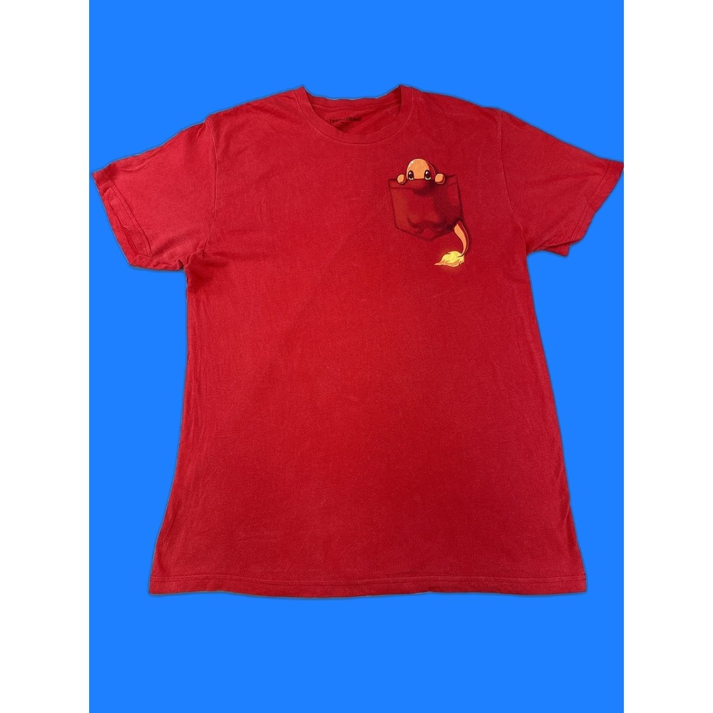 Teeturtle Charmander Pokemon Graphic Tee Unisex L Red 100% Cotton Short Sleeve